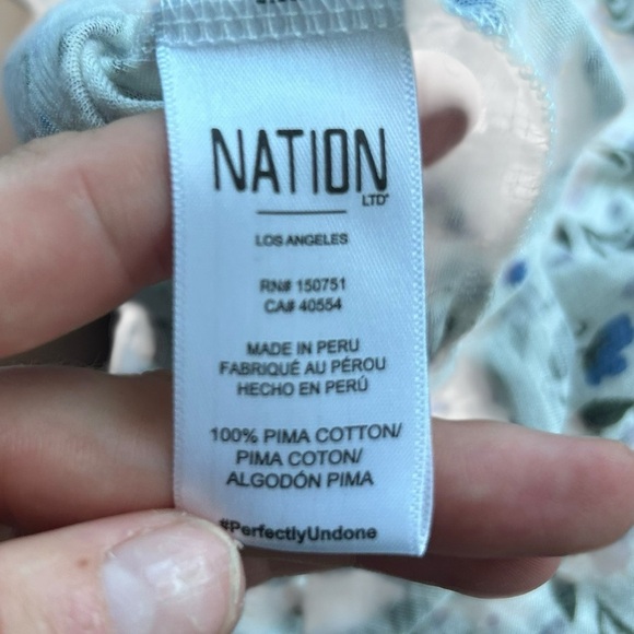 Nation LTD Paulette Ruffle Tank White Blue Size Large - Picture 8 of 8